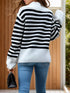 'Waverly' Stripped Oversized Knit Sweater - Celes Fashion